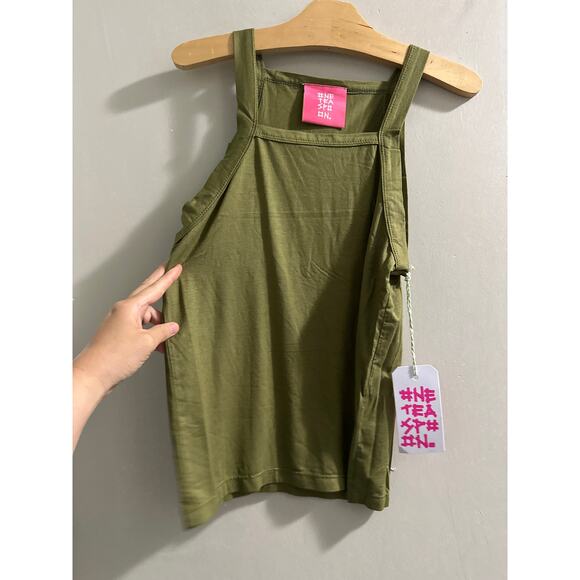 🔴One Teaspoon‎ Green Logo tank square neck size small - Picture 1 of 5